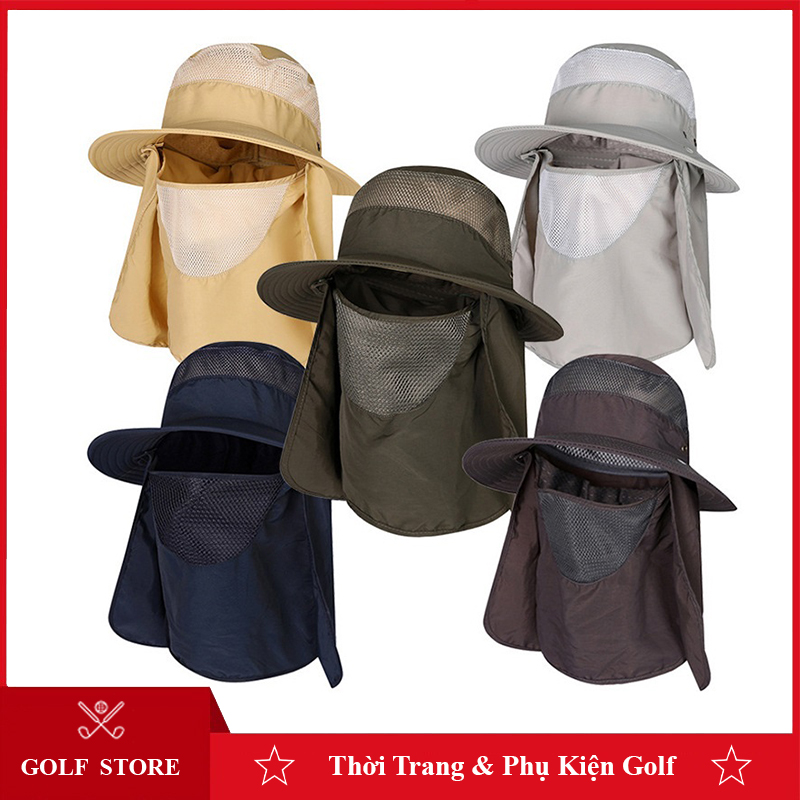 Mũ chống nắng golf nam nữ kèm khẩu trang golf chống nắng MN004