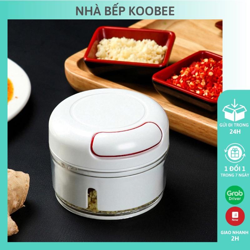 Máy xay tỏi ớt cầm tay Mini Food Chopper 2 lưỡi chính hãng, Dụng cụ xay tỏi ớt, thực phẩm đa năng KOOBEE