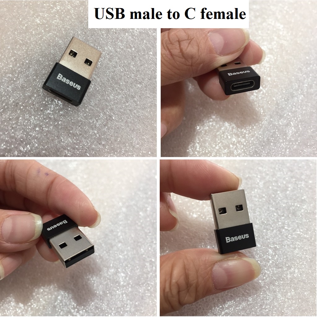 [USB ra Type-C ] Đầu chuyển USB male ra C female Baseus CAAOTG-A01 - Hàng chính hãng