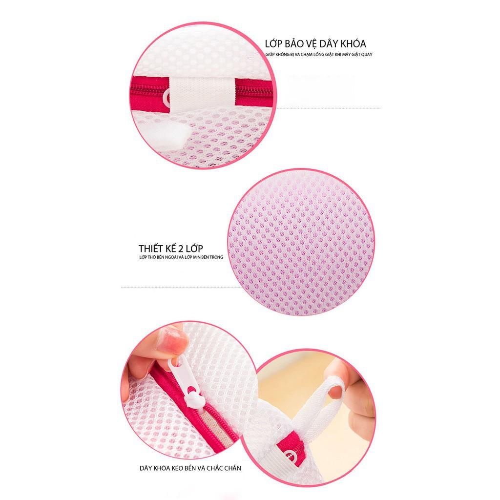 Set 5 Túi Giặt Bảo Vệ Quần Áo, Đồ Lót, Tất, Áo Ngực, Túi Giặt Bảo Quản Quần Áo Kiểu Nhật Dạng Lưới 2 Lớp