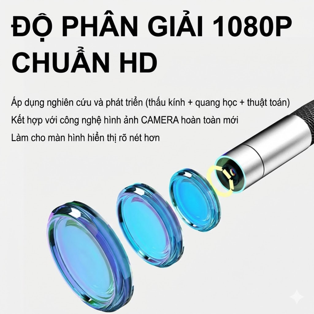 Camera Nội Soi Công Nghiệp Màn Hình IPS 5.0 inch, Xoay 360 Độ, Ống Kính Đơn 6mm P370 Dài 1.5m - Hàng Nhập Khẩu