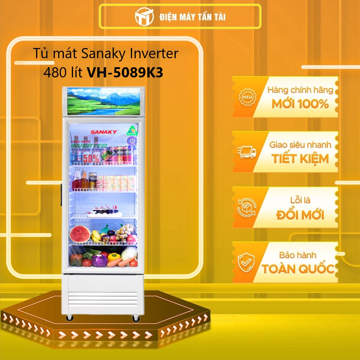 Tủ mát Sanaky VH-5089K3 480 lít - Hàng chính hãng (chỉ giao HCM)