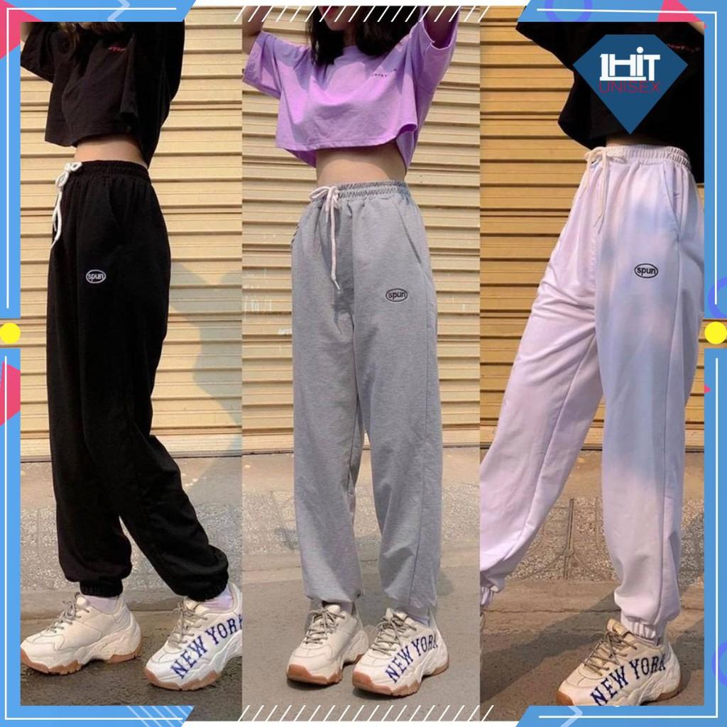 Quần Jogger Nỉ Thêu SPUN Ulzzang 1HIT_UNISEX (Ánh Thật