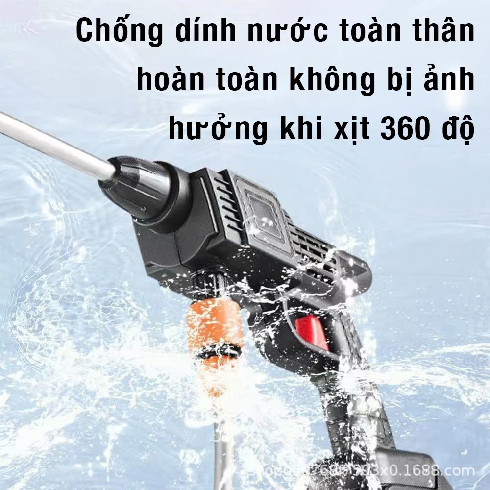 Máy rửa xe cầm tay cao áp chạy bằng pin sạc siêu tiện dụng, Máy rửa xe gia đình xe máy, Ô Tô 300W, Máy xịt rửa HD áp lực cao mạnh