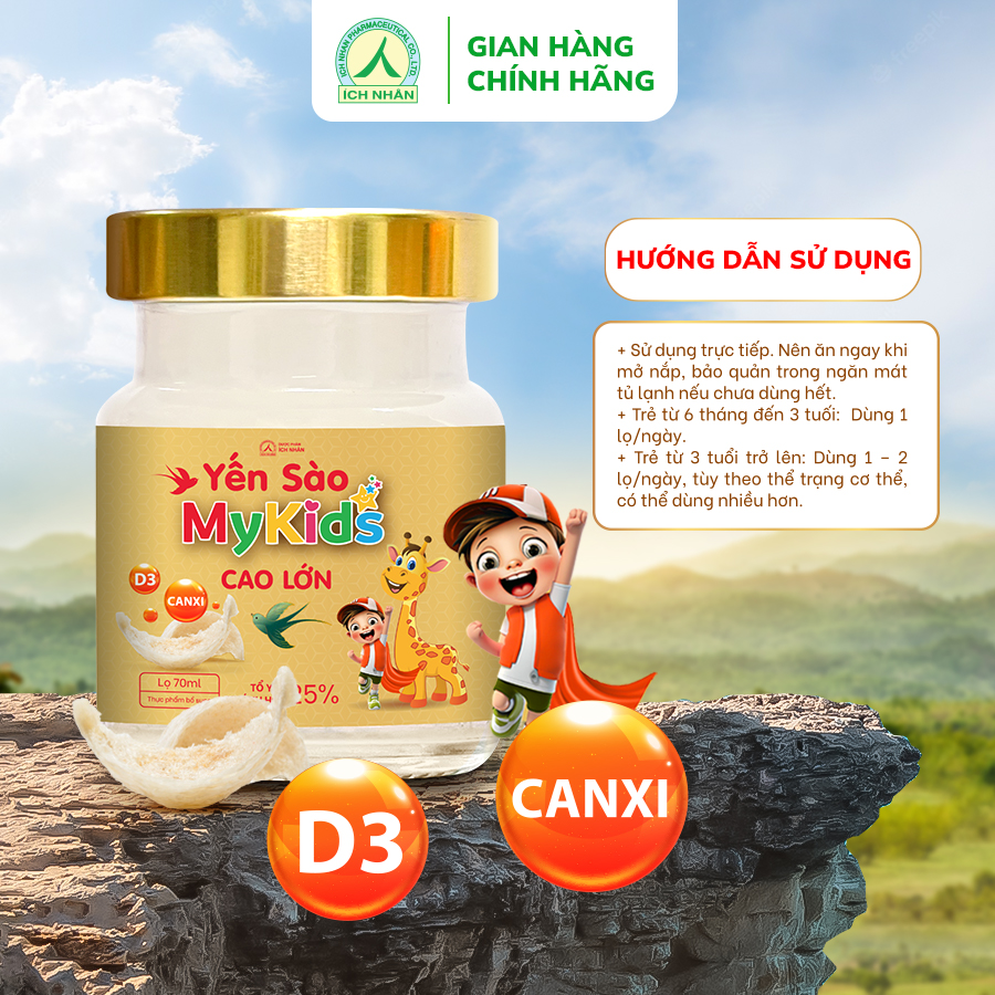 Yến sào Mykids giúp bé tăng khả năng hấp thụ, tăng sức đề kháng, khỏe mạnh và cao lớn hơn - Lọ 70ml - Bé Cao Hơn