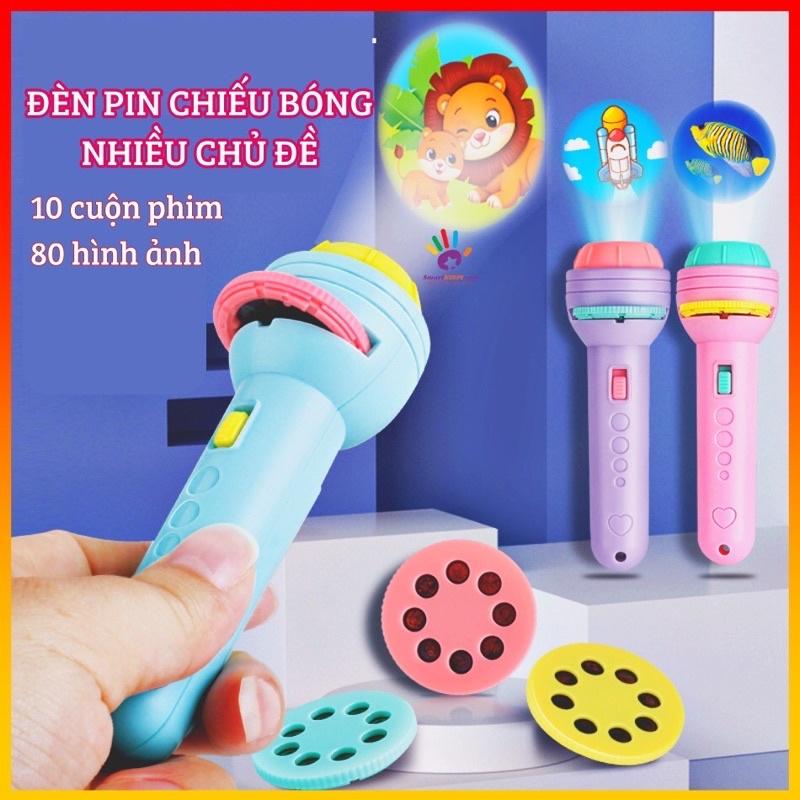 Đèn pin chiếu hình full bộ 80 hình cho bé thoả thích khám phá