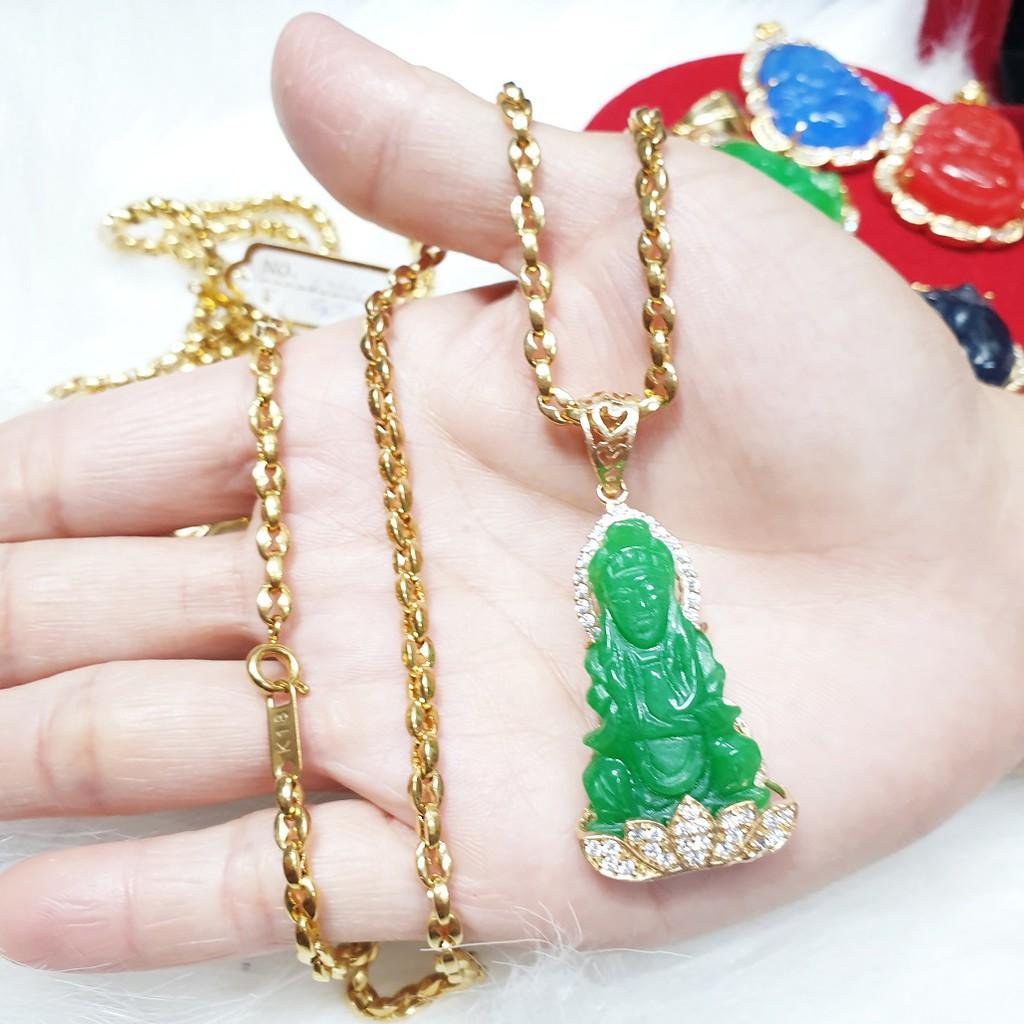 Dây chuyền Quan Âm Bồ Tát Vàng Vonfram cao cấp- Dùng tắm rửa thoải mái không kiêng mồ hôi