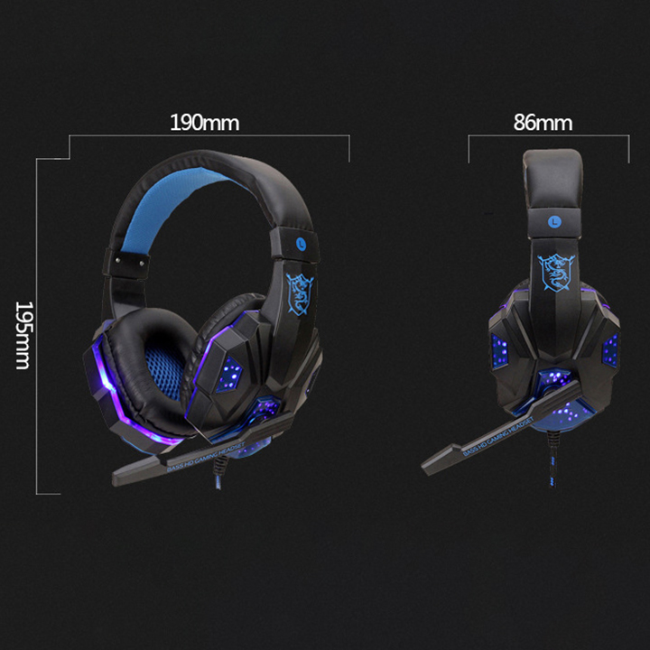 Tai nghe chụp tai Headphone gaming có dây kèm mic Hewolf hàng chính hãng nghe nhạc xem phim chơi game cực đã có đèn LED cực đẹp