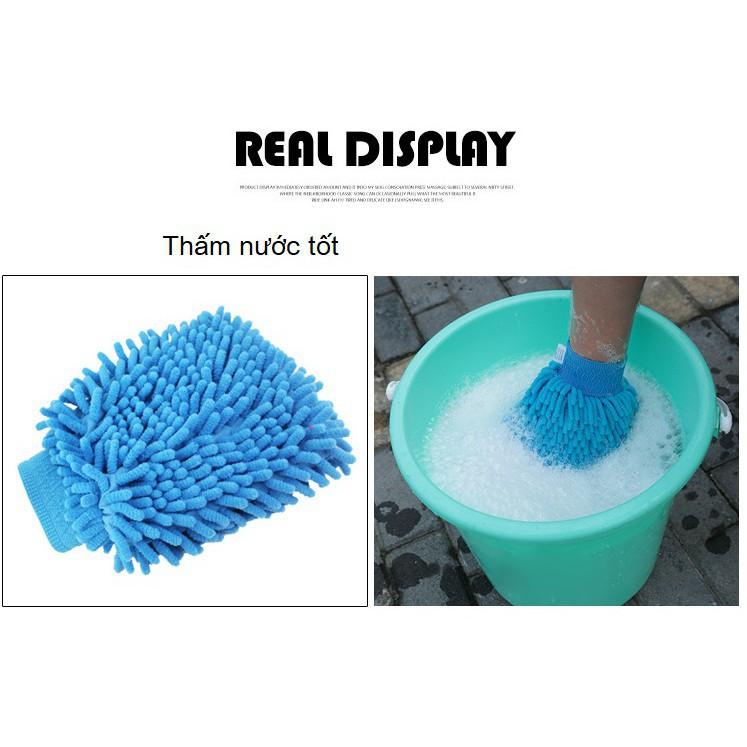 Găng tay san hô lau rửa vệ sinh ô tô xe máy đa năng