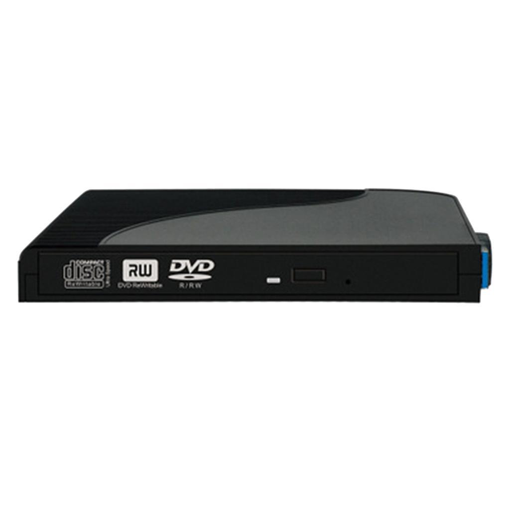 USB3.0 DVD ROM CD ROM Writer Drive Burner Reader External Player for Win 7 8 10 XP, , Black
