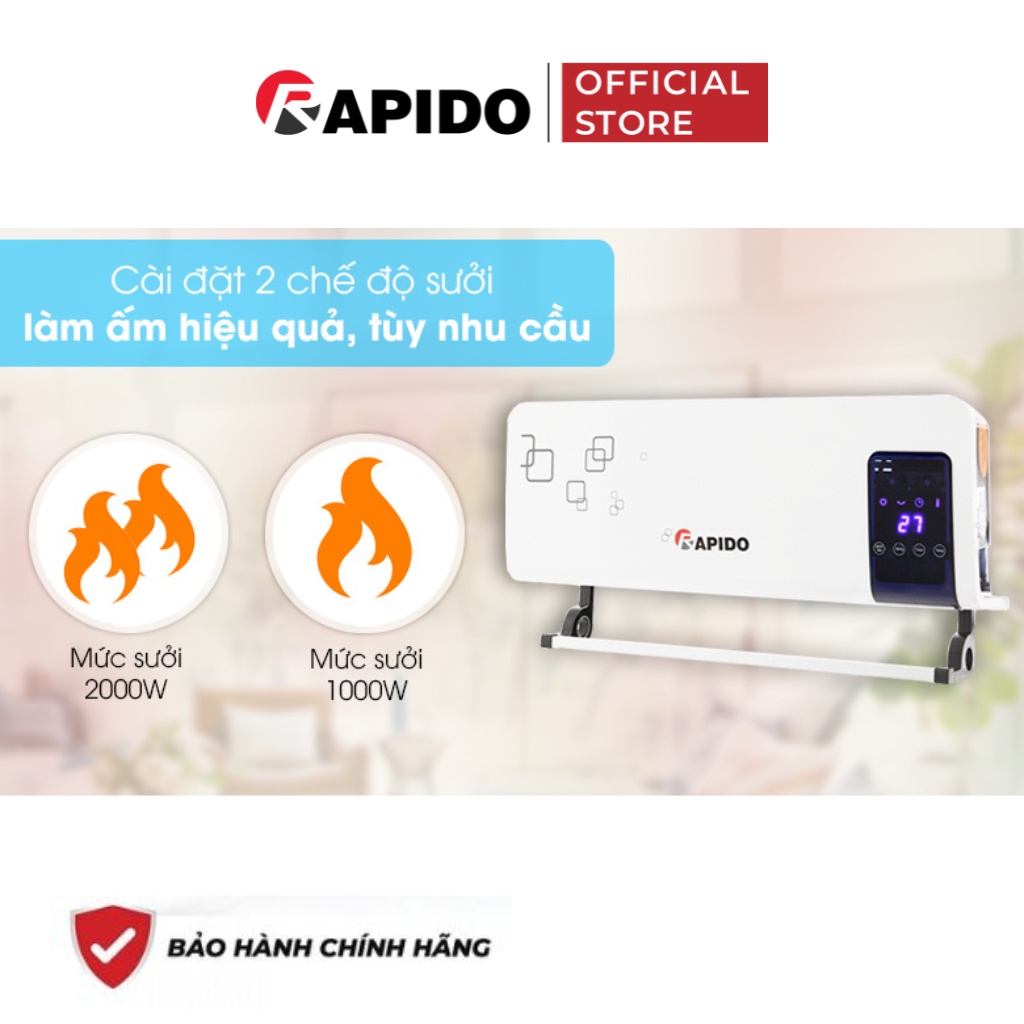 Máy sưởi gốm Rapido RCH2000-D- Hàng chính hãng