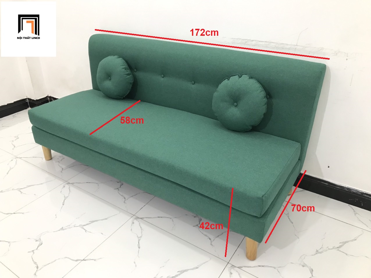 Ghế sofa băng KT phòng khách vải bố nhiều kích cỡ