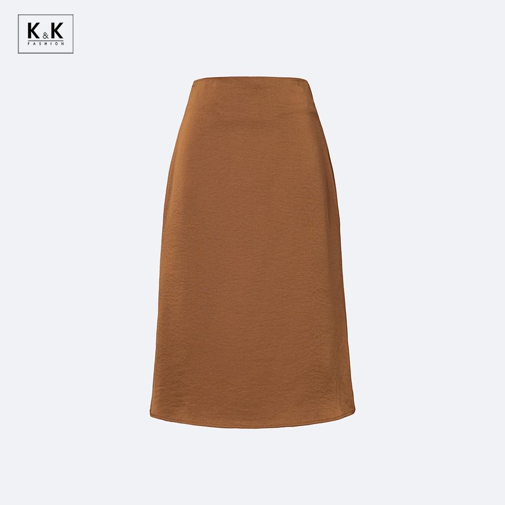 Chân Váy Công Sở Chữ A Dáng Dài K&amp;K Fashion CV04-28 Chất Liệu Lụa Chéo