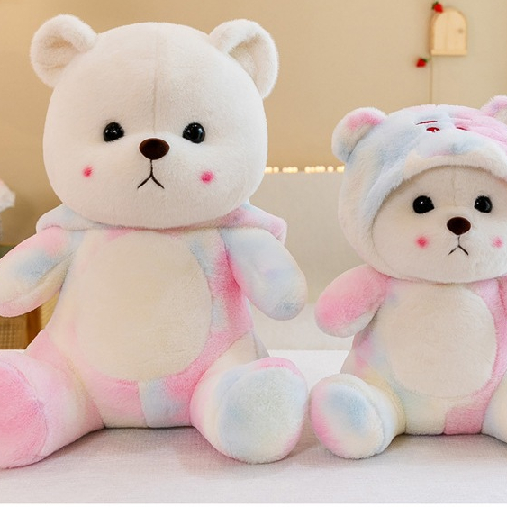 Thú nhồi bông Lena loang đội nón dễ thương - Size từ 50cm đến 80cm - Quà tặng gấu bông Lena họa tiết Galaxy êm mịn