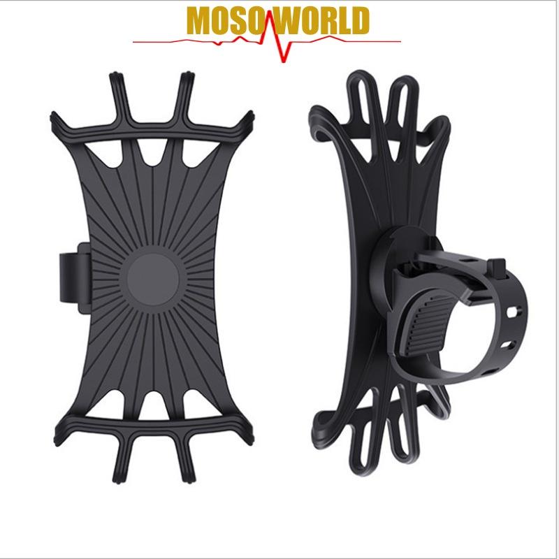 Giá đỡ điện thoại MOSOWORLD bằng silicon xoay 360 độ cho xe mô tô