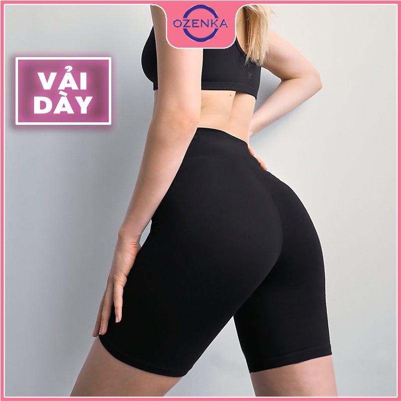Quần legging đùi nữ cạp cao dáng lửng ngố mặc nhà ôm lưng thun bó bigsize chất dày đẹp