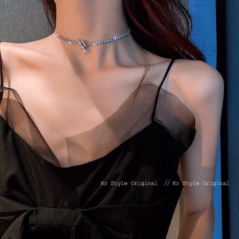 Vòng cổ chocker phong các hàn quốc đơn giản