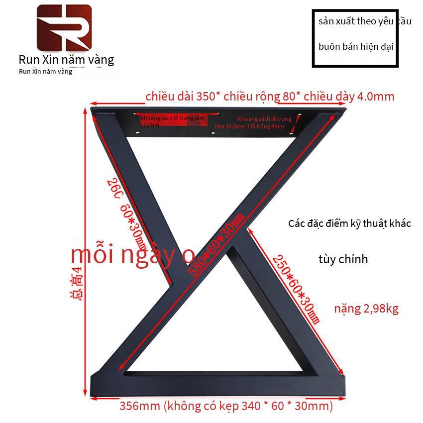 Khuyến mãi cung cấp 16 inch đôi tam giác kim loại chân bàn ống vuông sơn đen chân đỡ bàn ghế cao 400mm chân cố định
