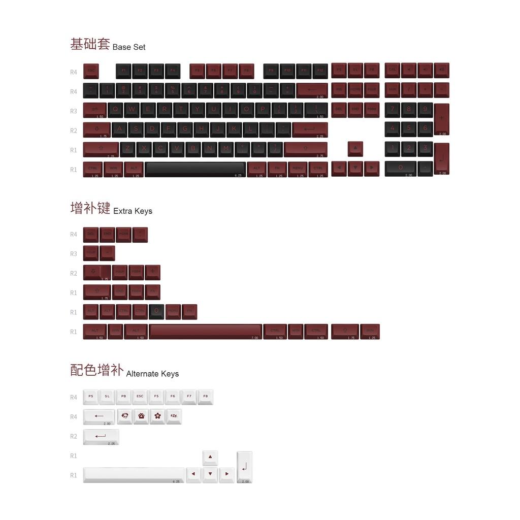 Bộ keycap chính hãng AKKO - Bred (PBT Double Shot / ASA Profile / 158 nút)