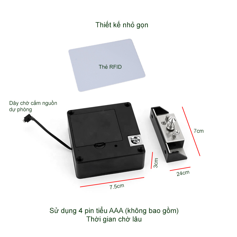 Khóa thẻ RFID thong minh cho ngăn kéo bàn, hòm, tủ cá nhân