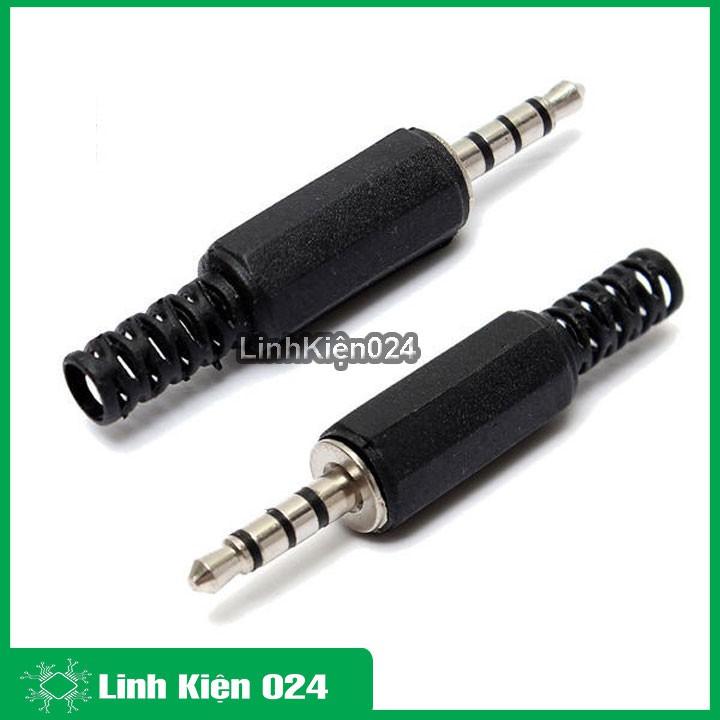 Jack audio 3.5 bằng nhựa đầu đực 3 nấc, 4 nấc tùy chọn