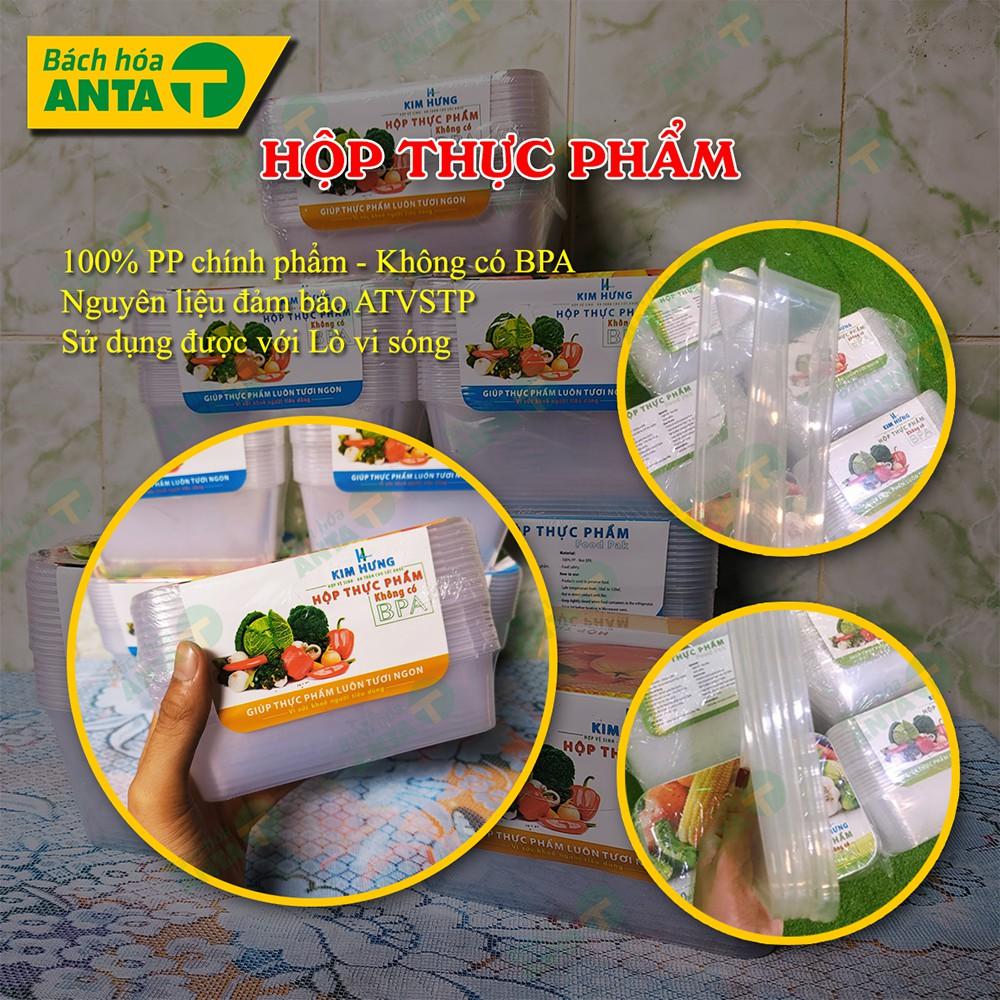 10 bộ Hộp nhựa thực phẩm có nắp dùng được cho lò vi sóng Kim Hưng | Ấn vào chọn size - hộp chữ nhật đựng thức ăn