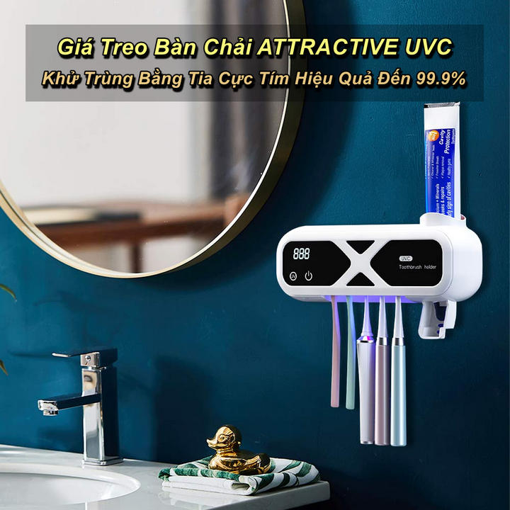 Giá Treo Bàn Chải ToothBrush Holder Khử Trùng Bằng Tia Cực Tím Hiệu Quả Đến 99.9% - Home and Garden