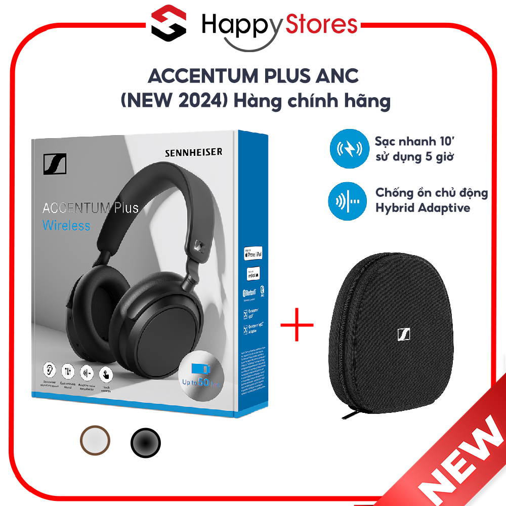 Tai nghe Sennheiser Accentum Plus ANC Tặng kèm bao da - Hàng chính hãng Song Tấn Phân Phối