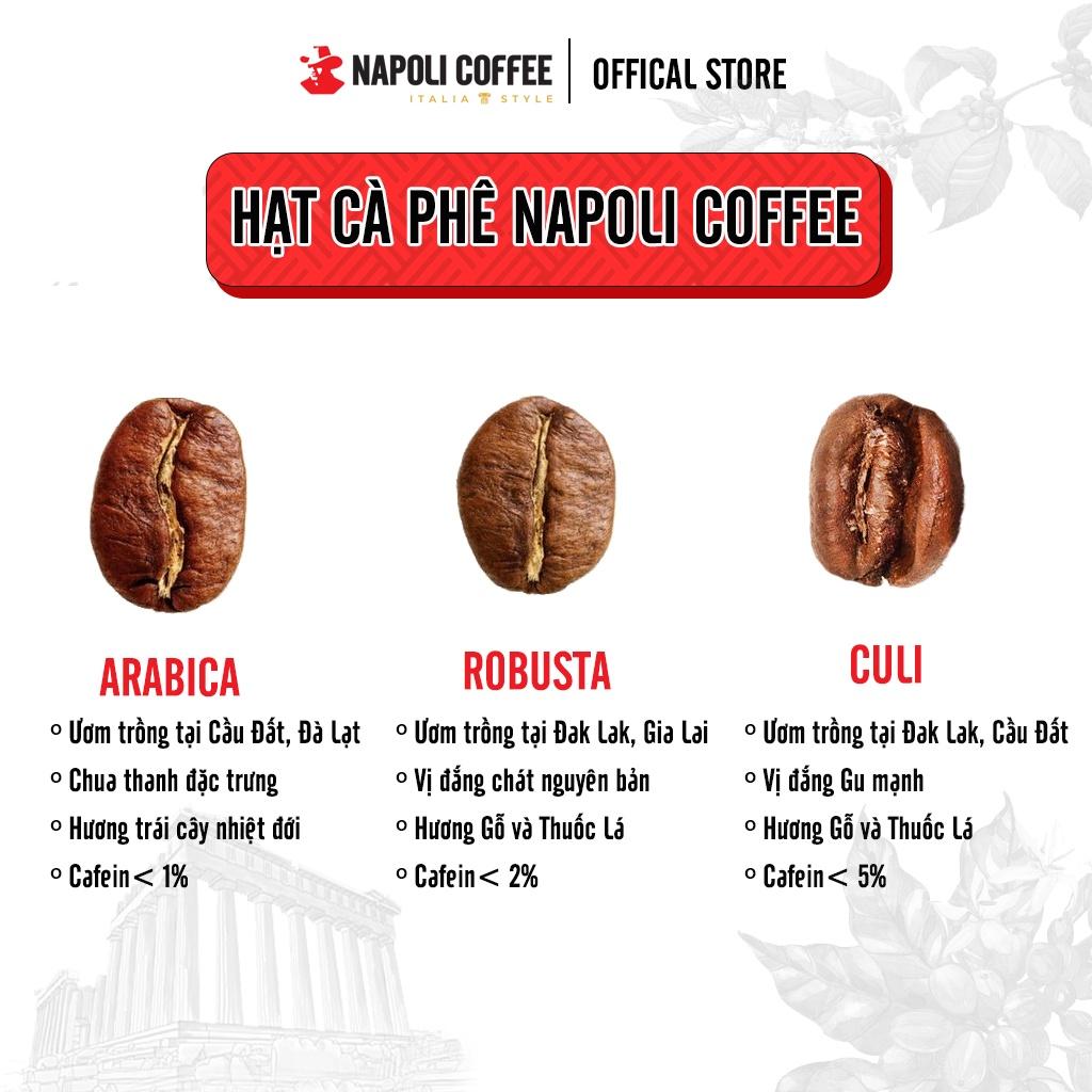 Cà phê cao cấp từ Arabica/Robusta Cầu Đất Rang Xay Napoli Premium Coffee 500g/lon - Cafe sạch, Vị Chua Thanh, Hậu Ngọt Dịu