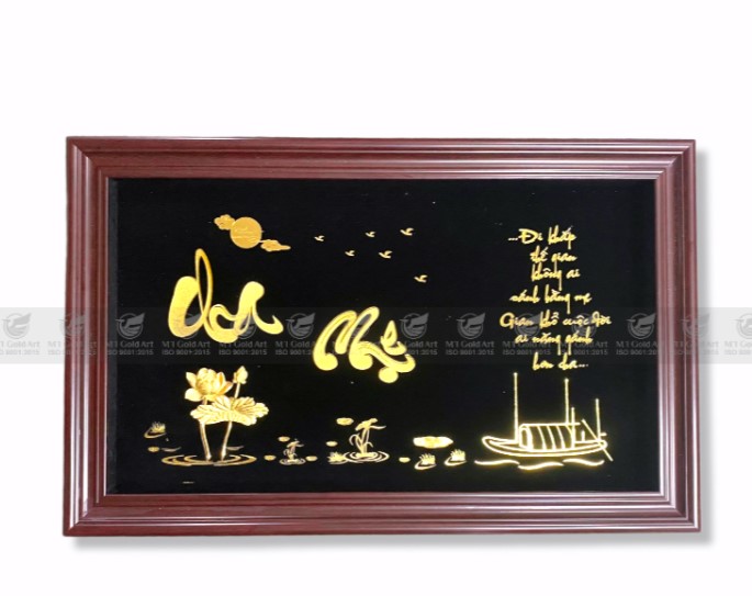 Tranh chữ cha mẹ dát vàng 24k(40×65 cm) MT Gold Art- Hàng chính hãng, trang trí nhà cửa, phòng làm việc, quà tặng sếp, đối tác, khách hàng, tân gia, khai trương