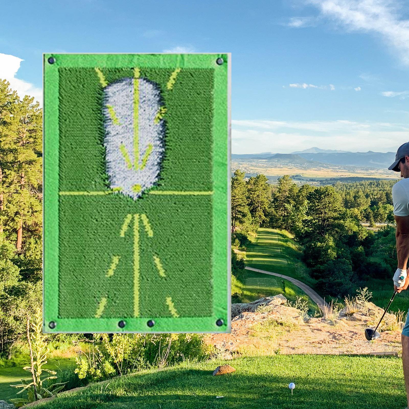 Golf Training Mat, Putting Game Golf Hitting Pad, Swing Trainer, Training Aid Rug for Outdoor Indoor Home Office Golf Gift Golf Putting Use