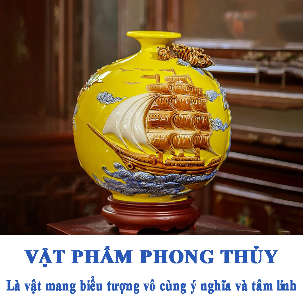 Bình Hút Tài Lộc Thuận Buồm Xuôi Gió + Tặng 01 Đế Gỗ Hương