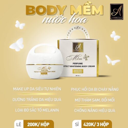 Kem Body Mềm Dưỡng Trắng Da Acosmetics 250G