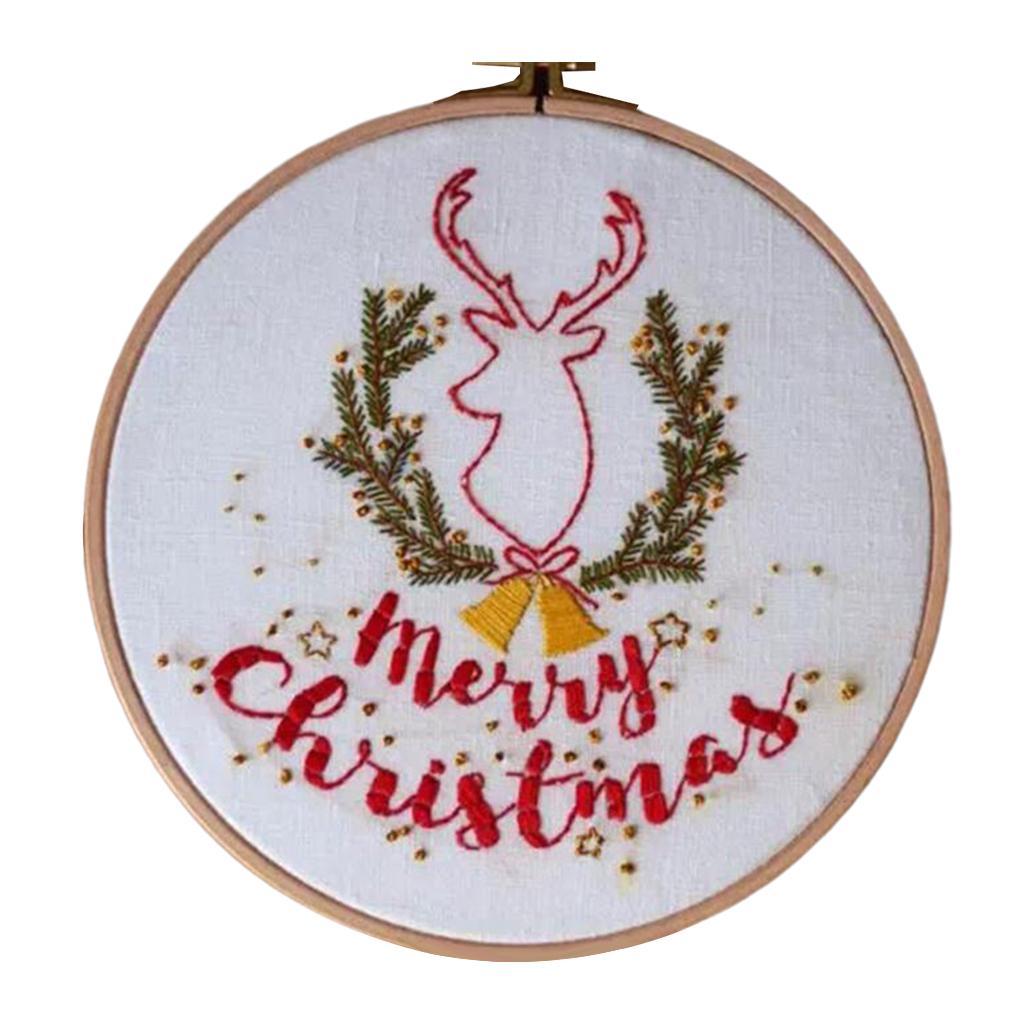 Stitch Kits for Beginner Embroidery Xmas Home Decor Gift