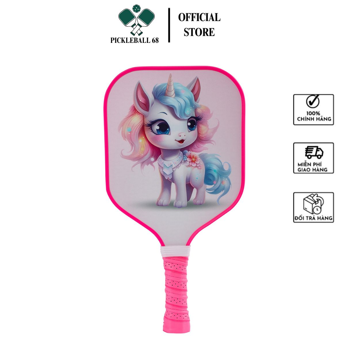 [Hoả tốc Hà Nội] Vợt pickleball trẻ em sợi thuỷ tinh siêu nhẹ, tay cầm chống trơn trượt, bề mặt fiber glass - Hàng chính hãng