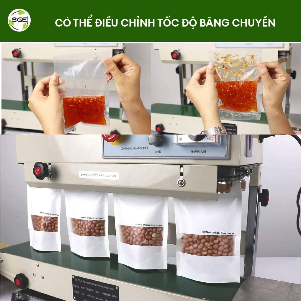 Máy hàn miệng túi liên tục AS02.Đây là dòng máy tiết kiệm nhân công với hiệu suất làm việc cao, có thể điều chỉnh nhiệt độ hàn cho phù hợp với từng loại nguyên liệu, nên rất được ưa chuộng sử dụng. Hàng chính hãng Thái Lan