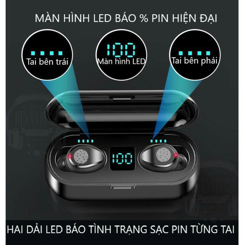 Tai Nghe Bluetooth AMOI F9 Bản QUỐC TẾ Nút Cảm Ứng Bluetooth 5.0 Pin 280 Giờ Tích Hợp Sạc Dự Phòng