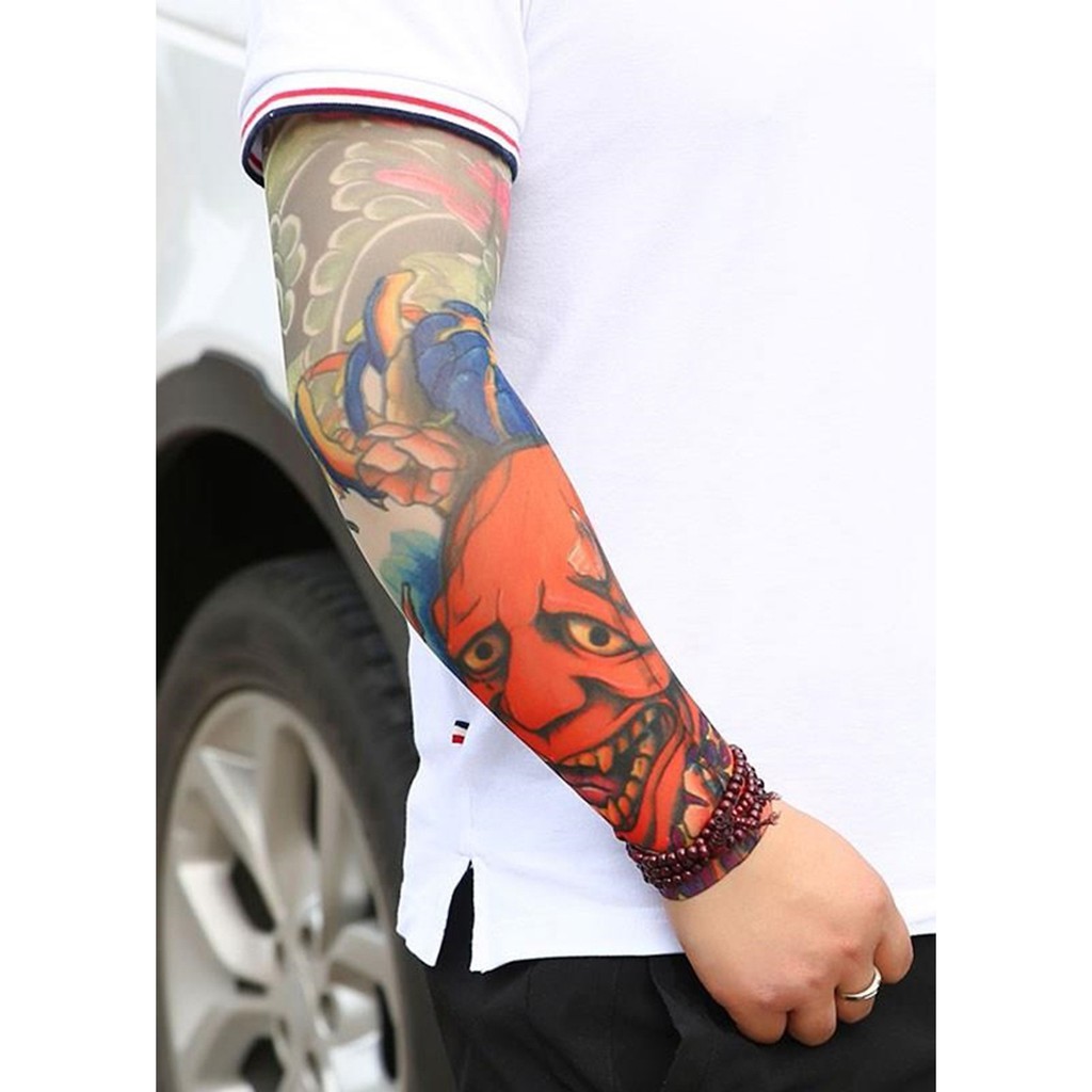 Bộ 02 ĐÔI găng tay hình xăm tattoo hoạ tiết ngẫu nhiên