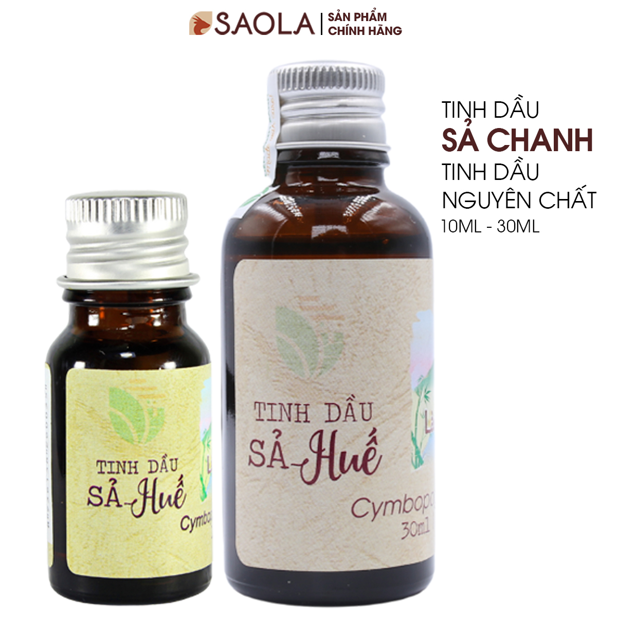 Tinh dầu Sả chanh Huế thương hiệu Làng Hạ 10ml (Lemongrass oil): Dùng để xông phòng, làm sạch không khí, xua đuổi côn trùng, giúp thư giãn - Hàng Chính Hãng