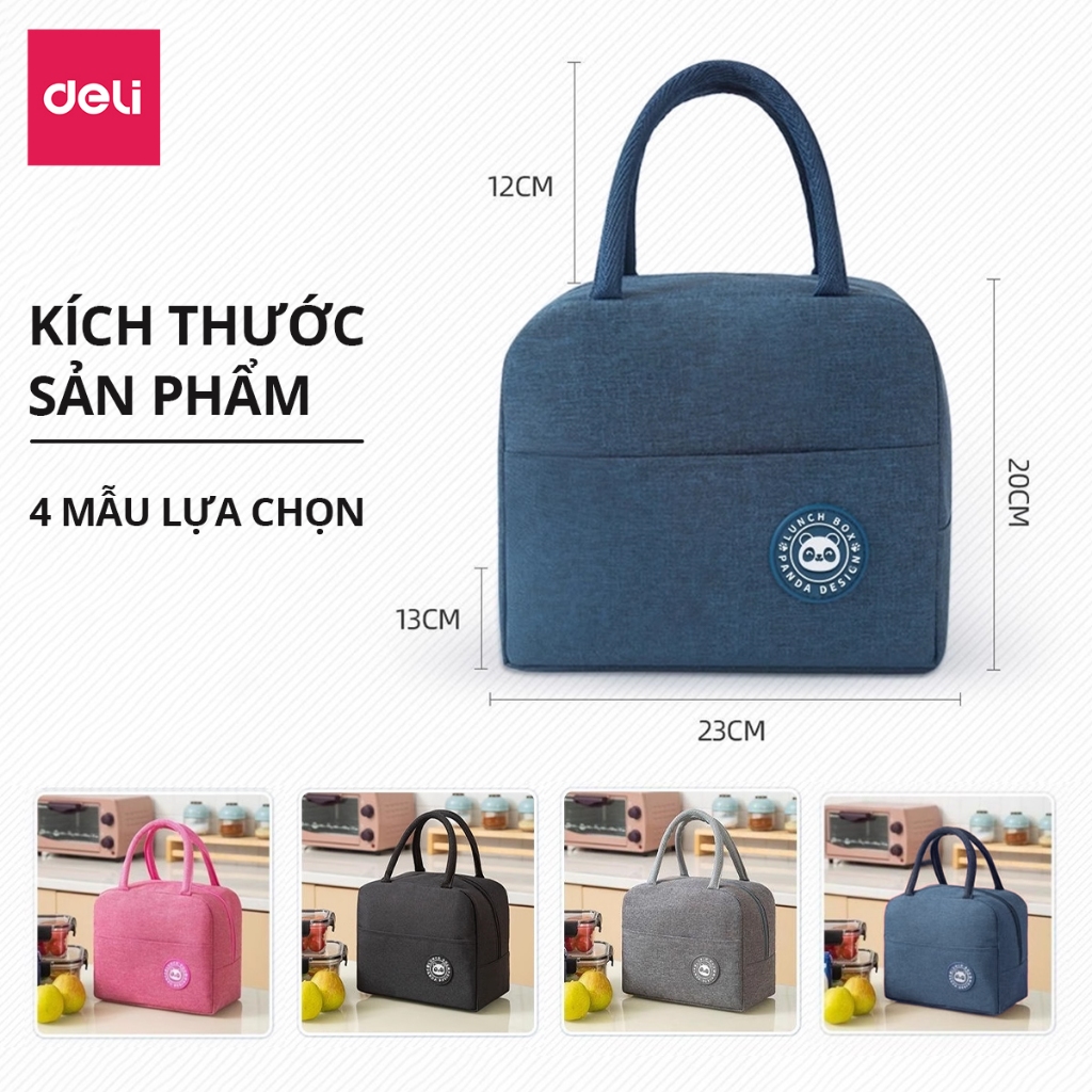 Túi Đựng Hộp Cơm Deli -  Giữ Nhiệt Chống Thấm Nước, Túi Giữ Nhiệt Đựng Hộp Cơm Trưa Văn Phòng Quai Cầm Chắc Chắn Học Sinh Sinh Viên