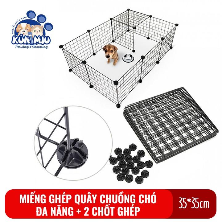 Miếng ghép quây chuồng chó mèo đa năng Kún Miu chất liệu sắt sơn tĩnh điện 35*35cm tặng kèm 2 chốt ghép