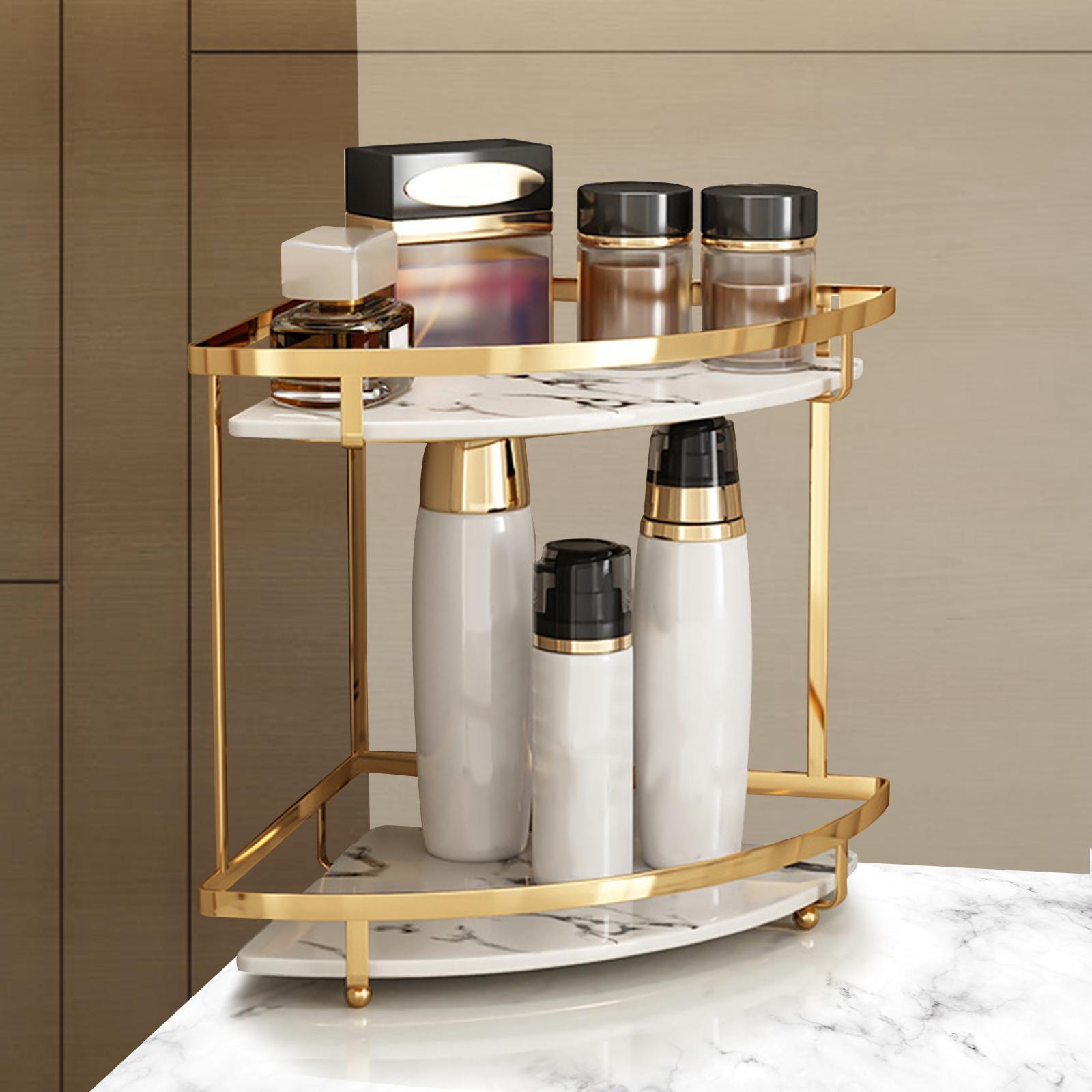 Corner Countertop Storage Rack Shelf Lipstick Makeup Holder Organizer Storage Box Container Perfume Display Bathroom, Desk, Home