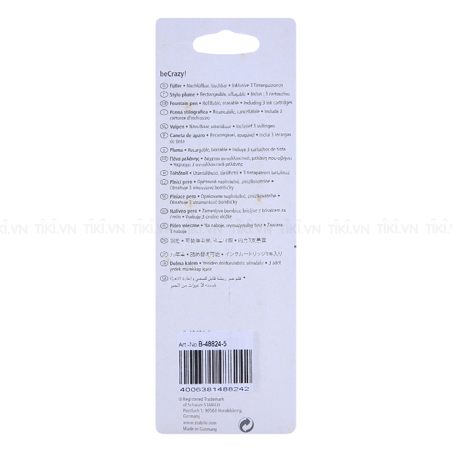 Vỉ bút máy BeCrazy Stabilo B-48824-5