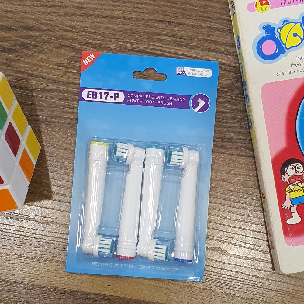 Set đầy đủ nhiều mã Bộ 4 đầu bàn chải đánh răng điện máy Oral B Braun chăm sóc răng miệng toàn diện – MIHOCO OralB EB