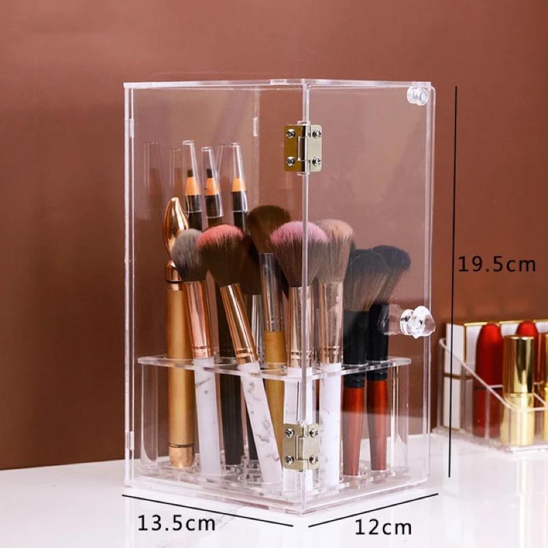 Hộp mica/ Acrylic bảo quản cọ Trang Điểm, Son Môi, Bút Kẻ Lông Mày trong Phòng Tắm, Phòng Ngủ - Trong suốt