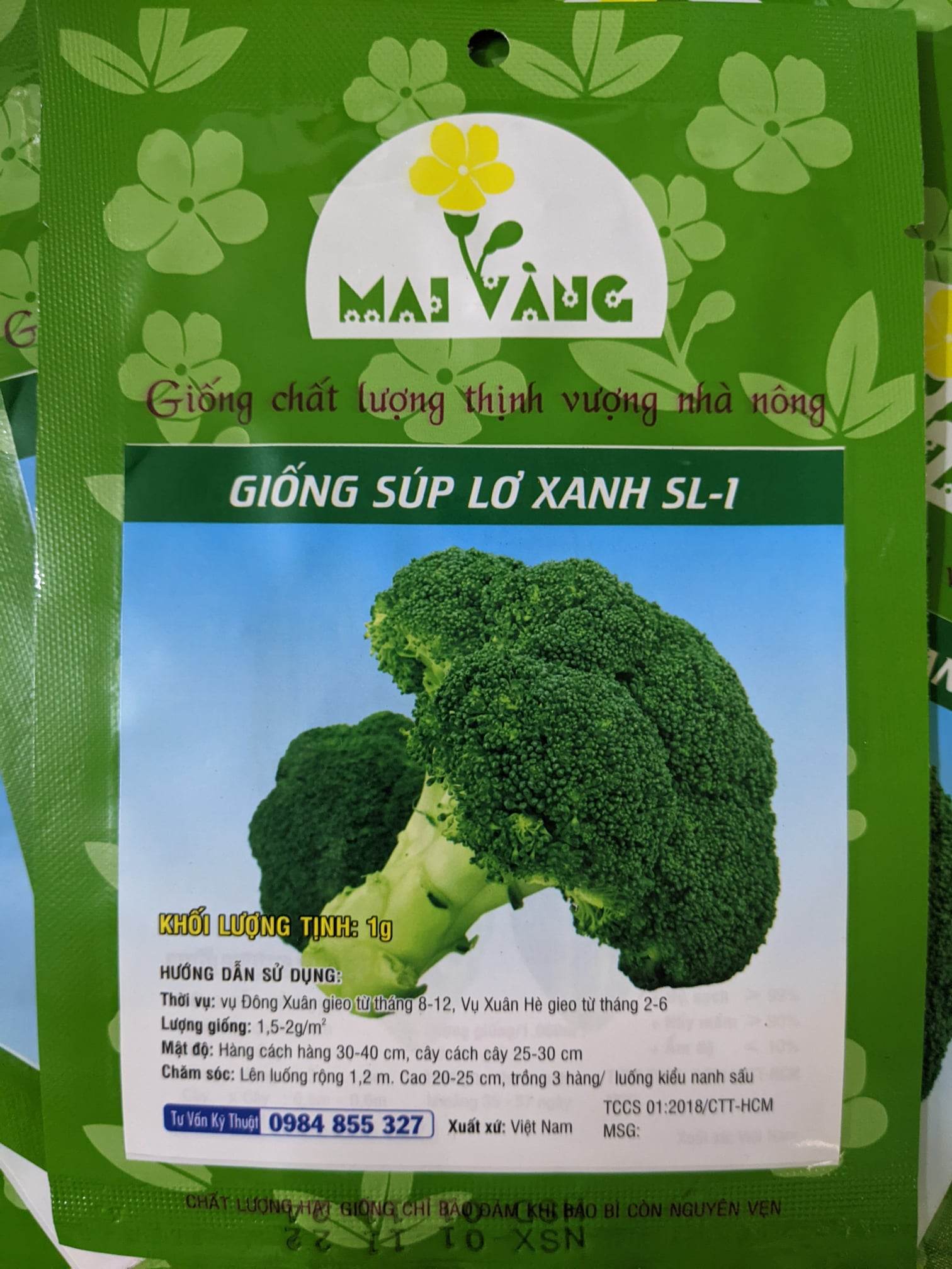 Hạt giống Súp Lơ xanh 1gr