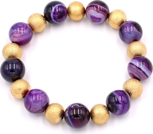 Vòng tay chuỗi hạt - thạch anh tím sọc 12 ly VTAISHVM1 - hợp mệnh Hỏa, mệnh Thổ