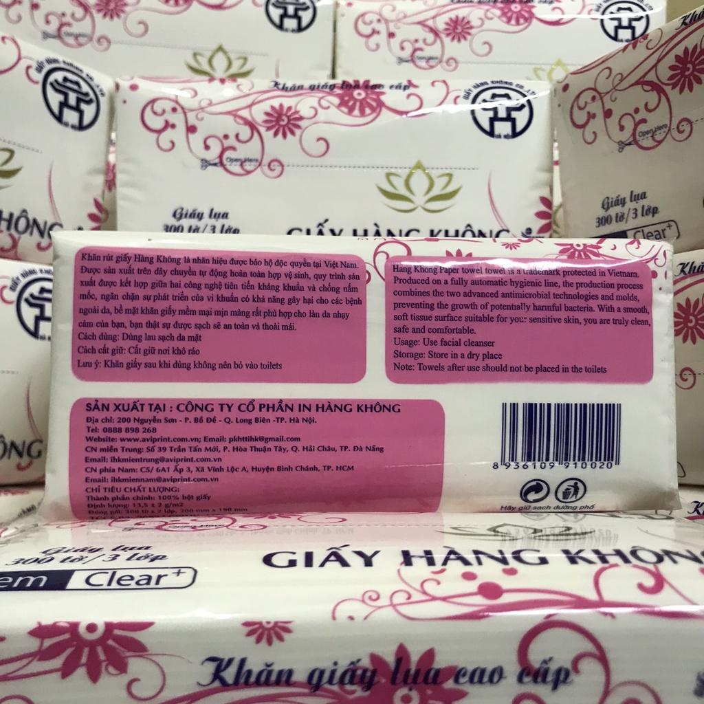 Giấy ăn lụa, giấy rút 2 lớp gói 300 tờ mềm mịn và rât dai
