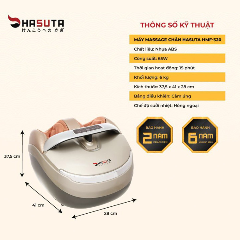Máy massage chân Hasuta HMF-320 xoa bóp lòng bàn chân, ngón chân - Hàng Cao cấp chính hãng