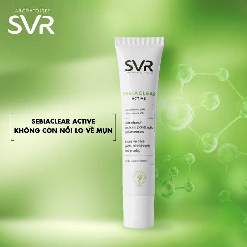 Kem Dưỡng SVR SEBIACLEAR Active Gel 40ml, Giảm Mụn , Giảm Thâm